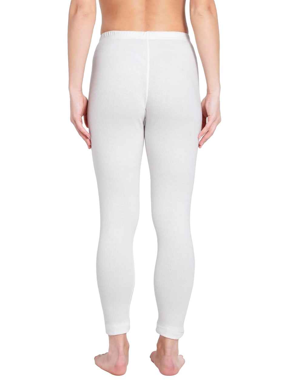 Jockey 2520 Women's Super Combed Cotton Rich Thermal Leggings | Off White-L